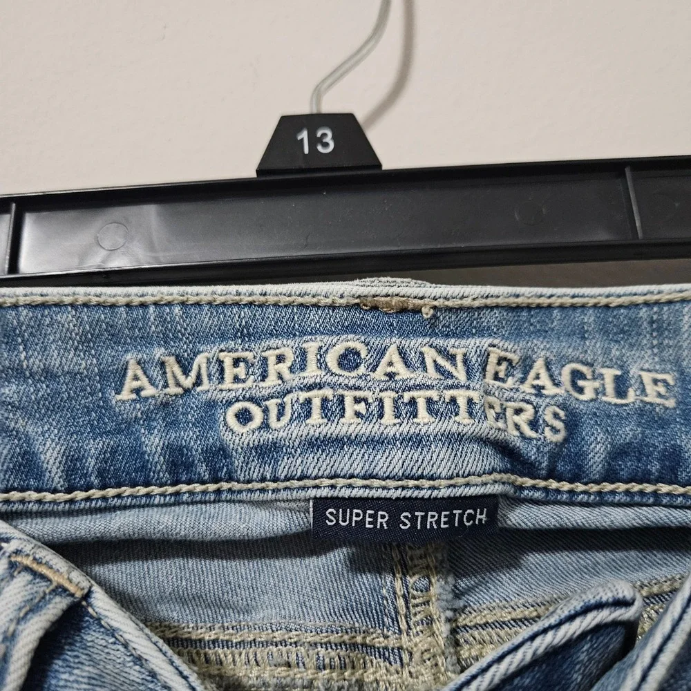 American Eagle Super Stretch Skinny Jeans Womens 0 Light Wash Acid Denim Regular